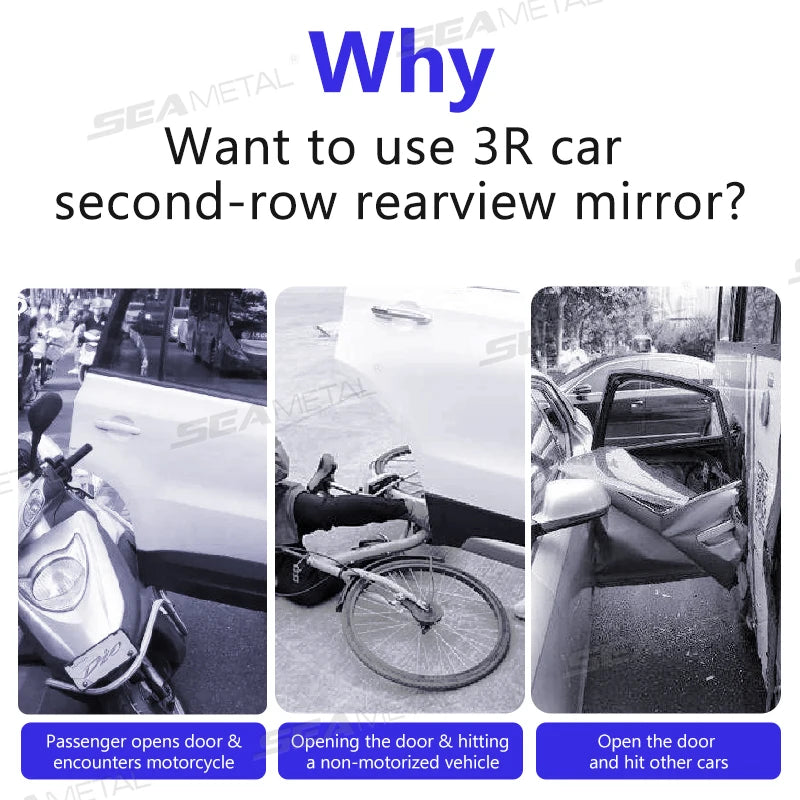 SEAMETAL Car Rearview Mirror Auxiliary Blind Spot Wide-angle Mirror Adjustable Mirror Exit The Car Auxiliary Observation Mirror