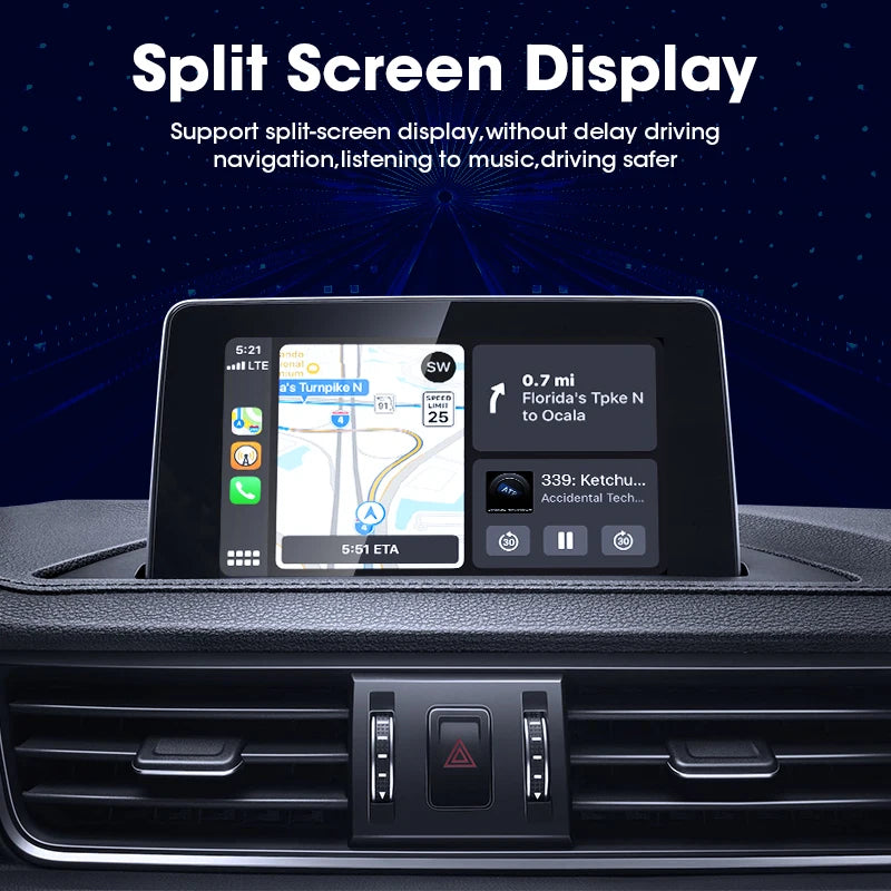 JMCQ 2024 Hot Wireless CarPlay Box Android Auto Adapt For Wired CarPlay Display To Wireless Smart Box Linux System OEM Upgrade