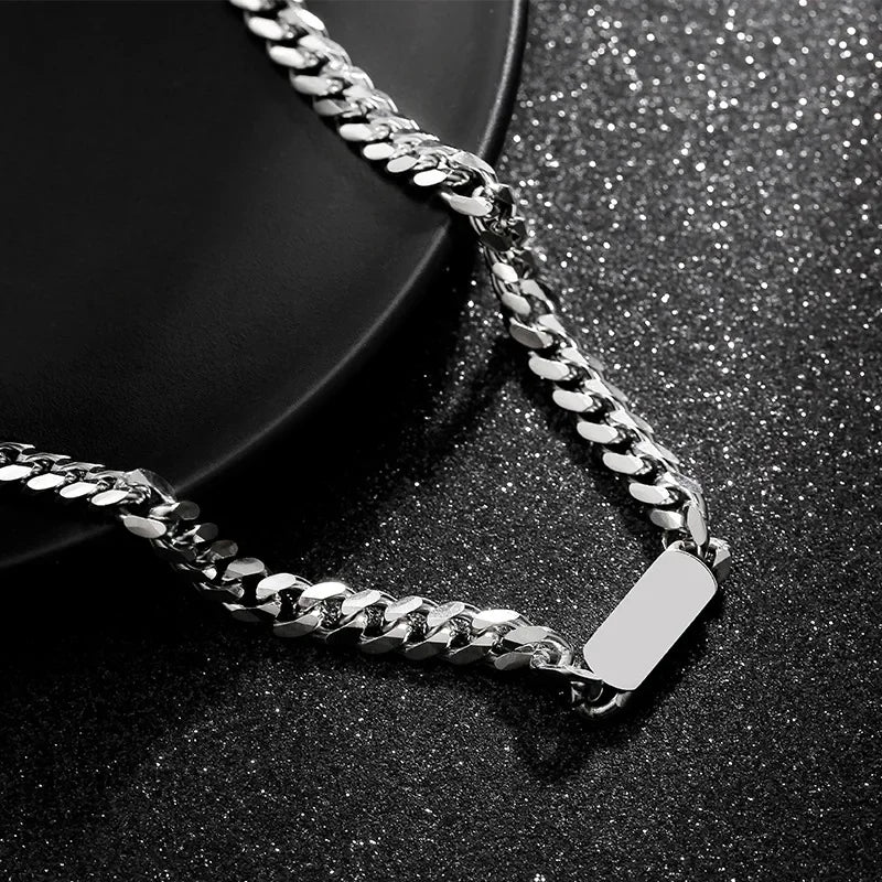 Trendy Thick Chain Bracelet for Men Classic Necklaces Titanium Steel Link Chain Hip Hop Male Boys Wristband Gift Jewelry No Fade