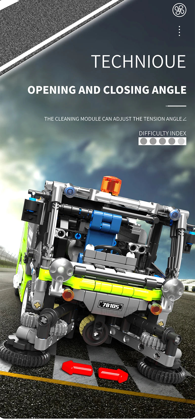 899PCS City Construction Sweeper Tractor Building Block Kits Mech Construction Vehicles Set Toys for Adults and Boys Girls