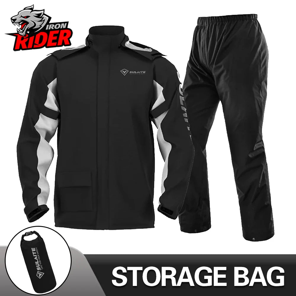 Motorcycle Raincoat Reflective 100% Waterproof Rain Coat Moto Motocross Cycling Clothes Motorbiker Jacket Women Men Rain Set