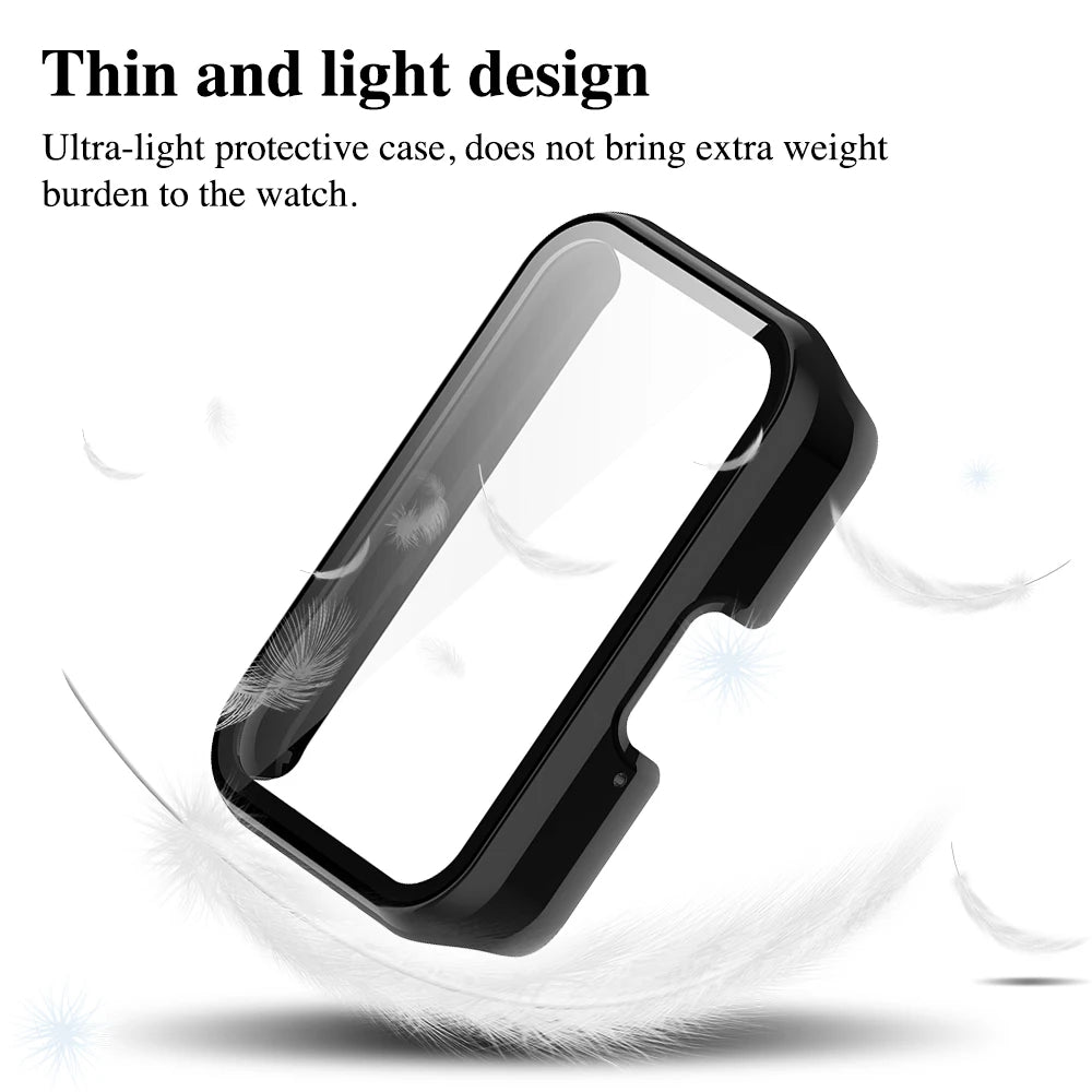 Glass+Case for Samsung Galaxy Fit 3 Tempered Glass Screen Protector & Hard PC Protective Bumper for Galaxy Fit3 Accessories