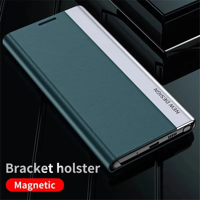 Luxury Leather Flip Case For Samsung Galaxy S26 S25 S24 S23 S22 S20 Ultra Plus S23 S21 S24 FE Note 20 Ultra 10 Plus Stand Cover