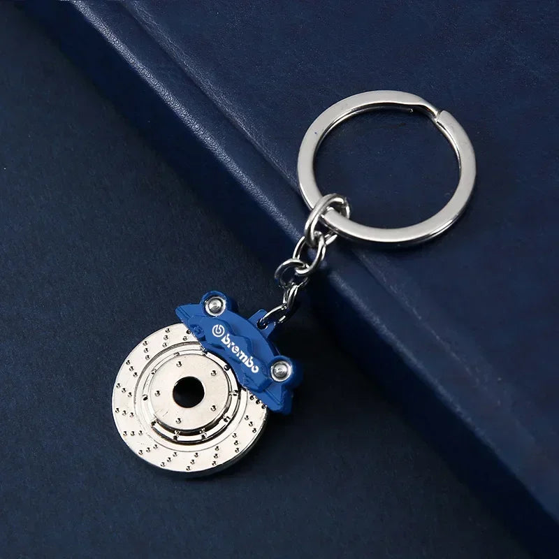 New Creative Gift Brake Discs Wheel Hubs Calipers Metal Keychains Car Modifications Disc Brake Waist Pendants Gift Toys