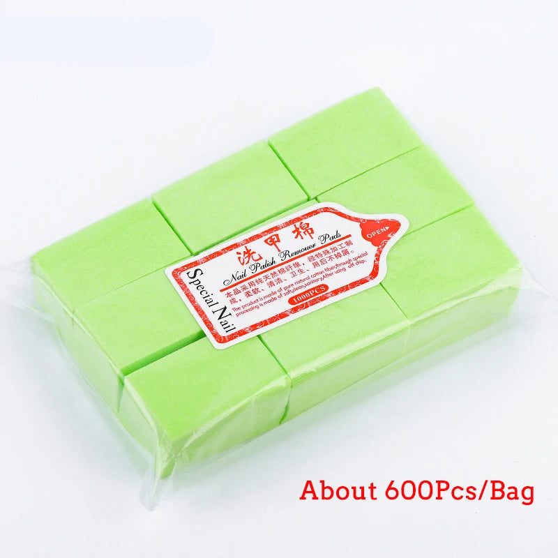 400/600Pcs/pack Solid Durable Nail Tools Manicure Gel Nail Polish Remover Pads Lint-Free Wipes 100% Cotton Napkins Wraps