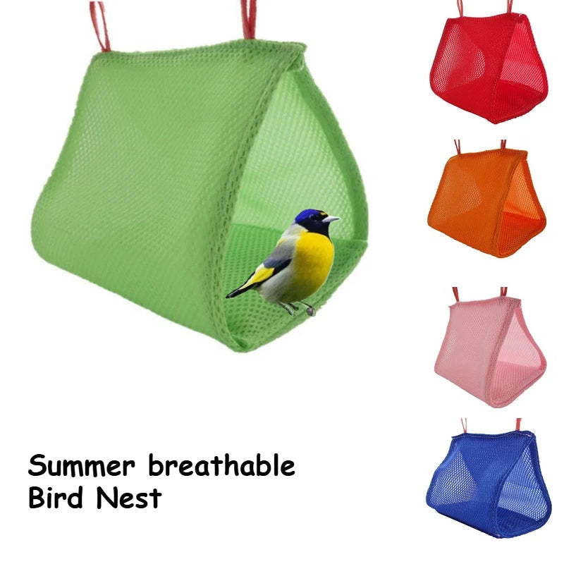 Summer Soft Mesh Bird Parrot Hammock Hanging Bed for Pet Cave Breathable Cage for Small Animals Hut Tent Toy House Pet Supplies