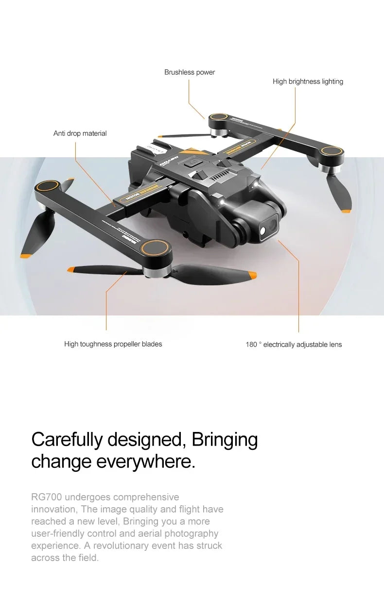 RG700 PRO GPS Drone 5G 8K Professional Camera Obstacle Avoidance Aerial Photography Brushless RC Foldable Quadcopter Toys Gifts