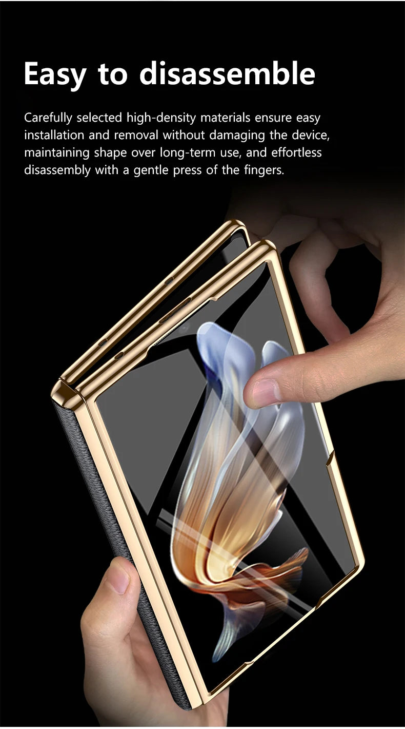 For Samsung Z Fold 7 6 5 4 3 Genuine leather Magnetic Hinge Full protective phone Case holder Kickstand fold6 Shockproof Cover