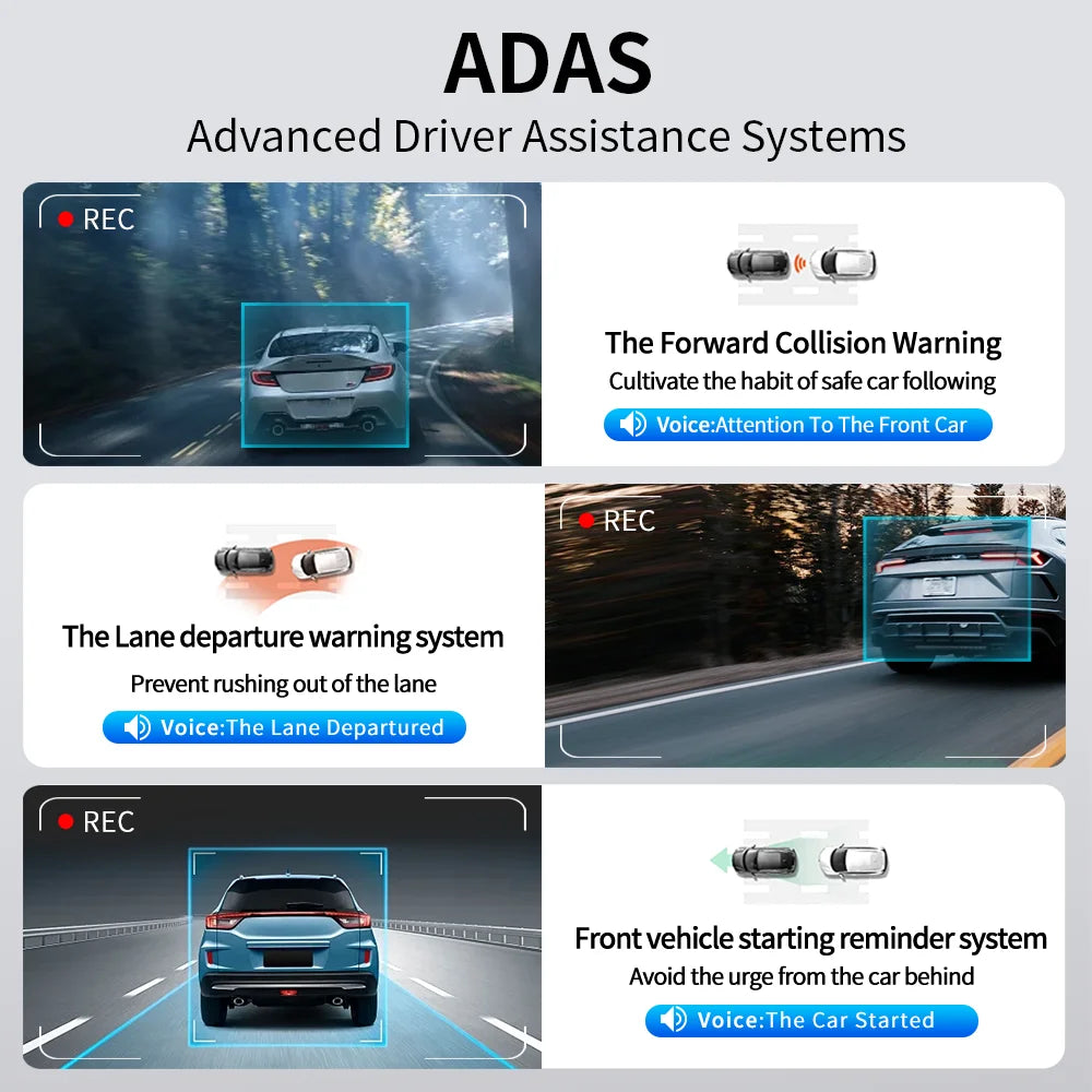 Imagebon 10.26 Inch 4K ADAS Car Mirror Video Recorder Wireless CarPlay & Android Auto Dash Camera GPS Navigation Night Vision