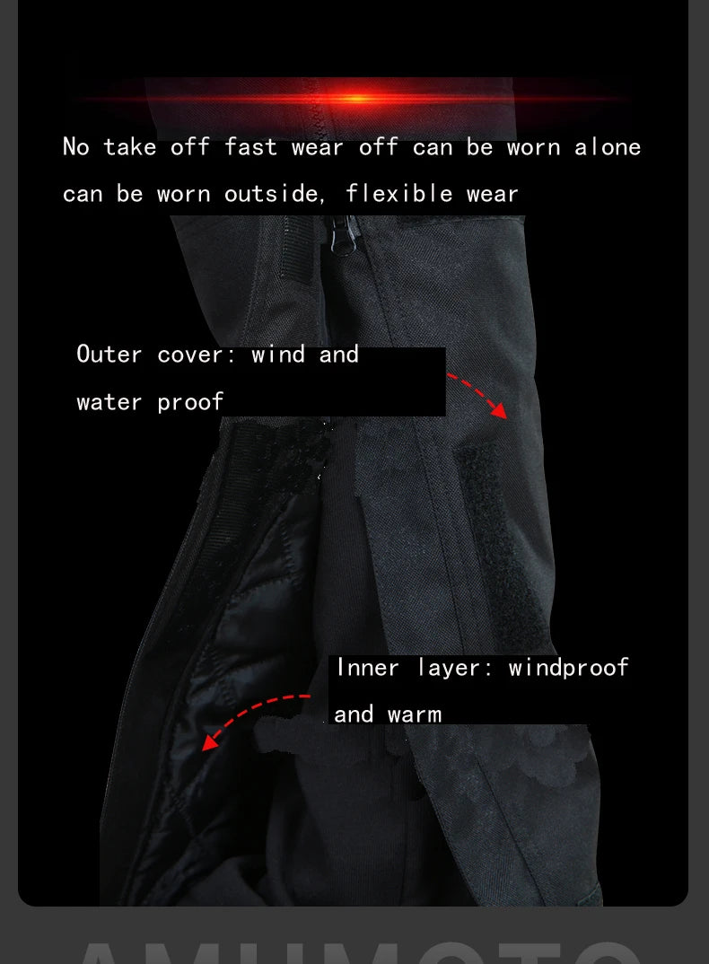AMU Motorcycle Quick Take Off Waterproof Windproof Thermal Protective Pants Gor Men And Women