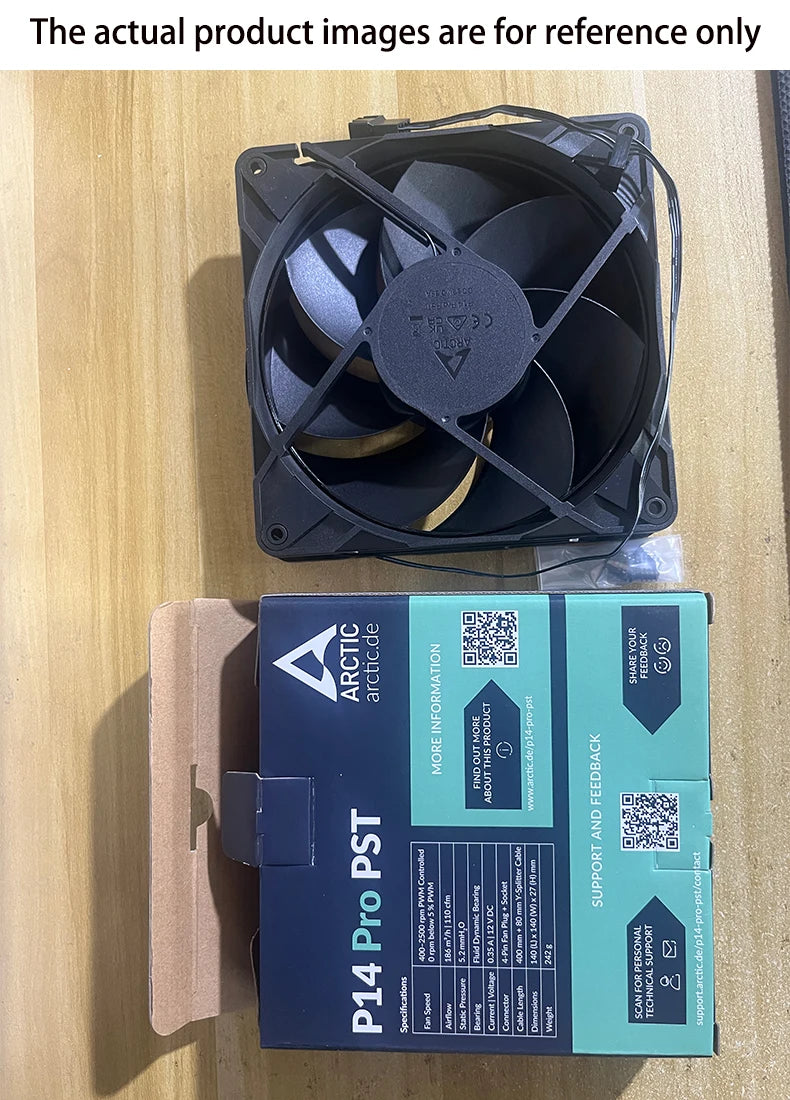 ARCTIC P14 Pro PST, High-Performance 140mm Case Fan with PWM Sharing Technology (PST), Speed:400–2500 RPM, Fluid Dynamic Bearing