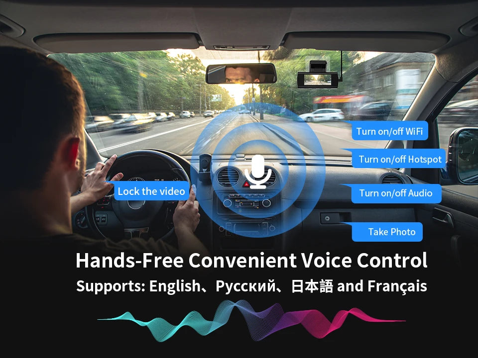 KAWA 4K Dash Camera for Car DVR Sony IMX415 Rear View Video Recorder DVR Voice Control GPS 24h Parking APP WiFi Control Dashcam