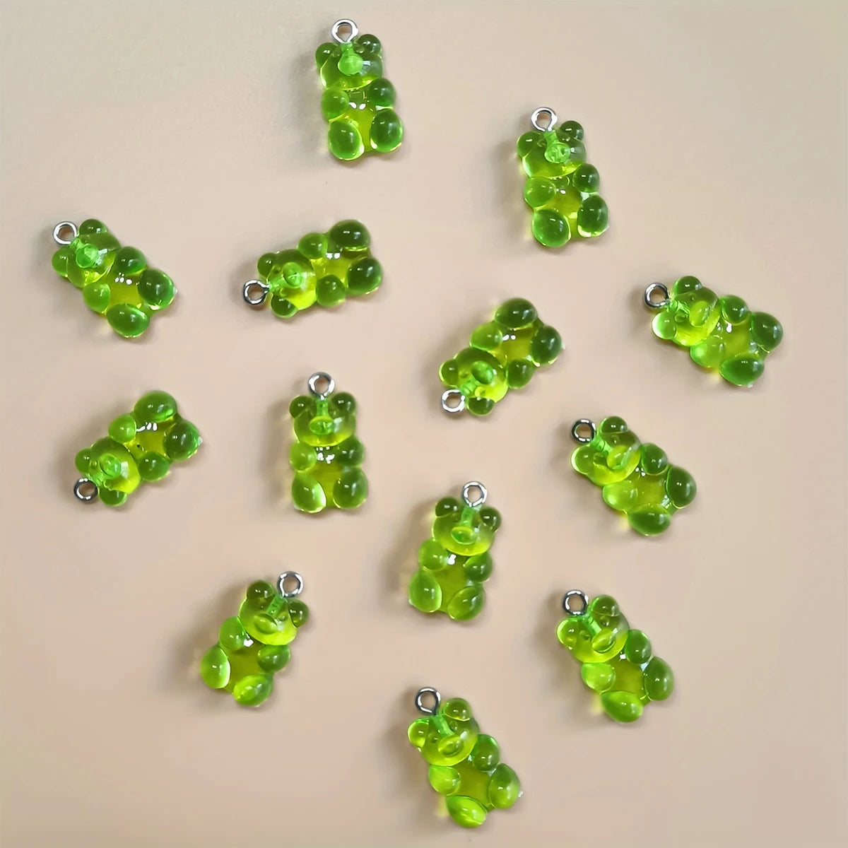 20 Pieces Of Colorful Candy Teddy Bear Gummie Jewelry, Diy Pendant, Cute Earring Necklace, Creative Discovery 20x10mm