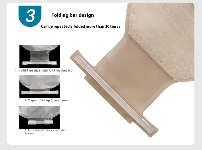 JUSTLANG Medical Ostomy Bag Ostomy Bags One-piece System Colostomy Bags Disposable Colostomy Pouch Opening With Clip Closure