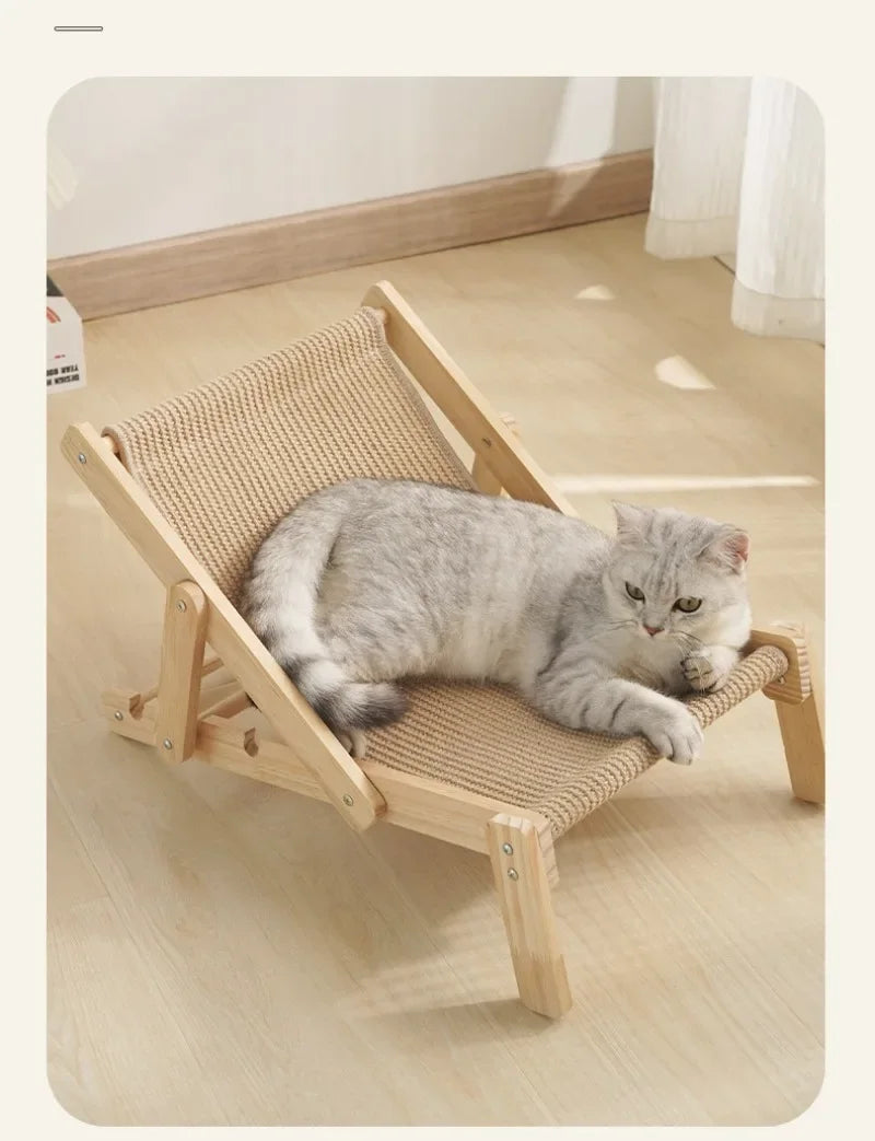 Cat Sisal Lounge Chair Detachable Adjustable Comfortable Beach Chair Lifting Bed Elevated Bed Cat Grab Board Easy To Install