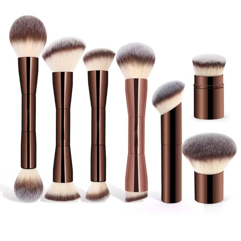 7pcs Double Head Face Makeup Brush Soft Fiber Hair Highlight Fashion Design Versatile Angled Brush for Precise Application Found