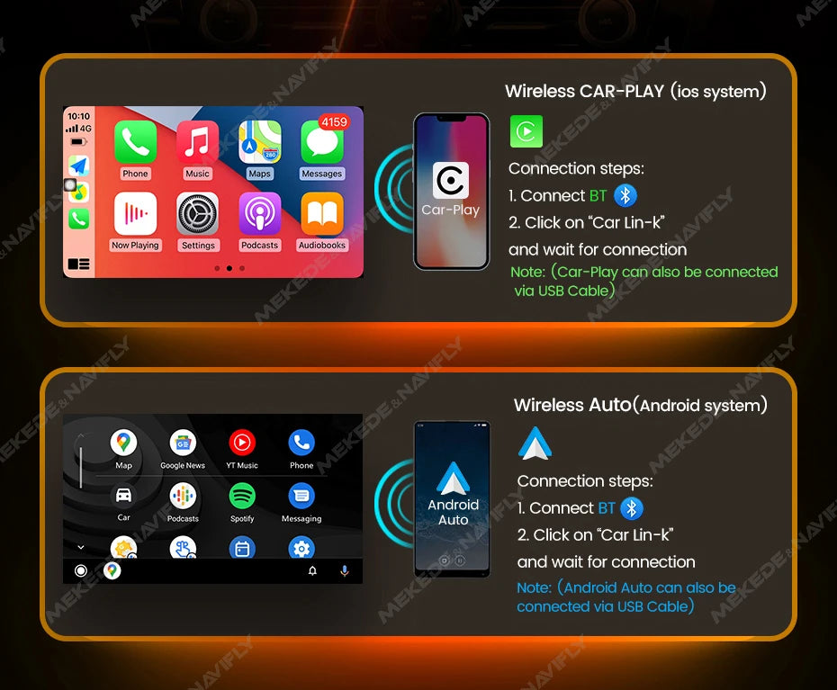 NaviFly 9 10 inch 1280*720 Car Multimedia Video Player Universal Stereo Radio GPS For Volkswagen Nissan Hyundai Kia Toyota