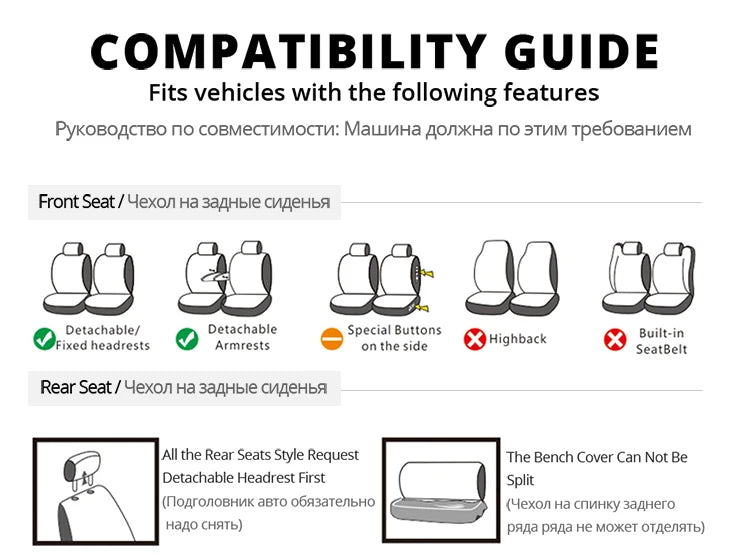 Full Set Car Seat Covers Universal Fit 9 PCS Front Seat Covers & Rear Seat Covers Kit for Audi a4 for 08 Citroen C1 for Corsa D