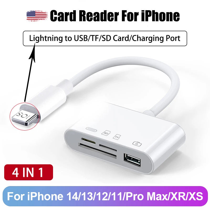 8 In 1 SD Card Reader USB HUB For iPhone iPad MacBook Lightning/USB/Type C to SD TF Card Memory Reader Flash Drive OTG Adapter