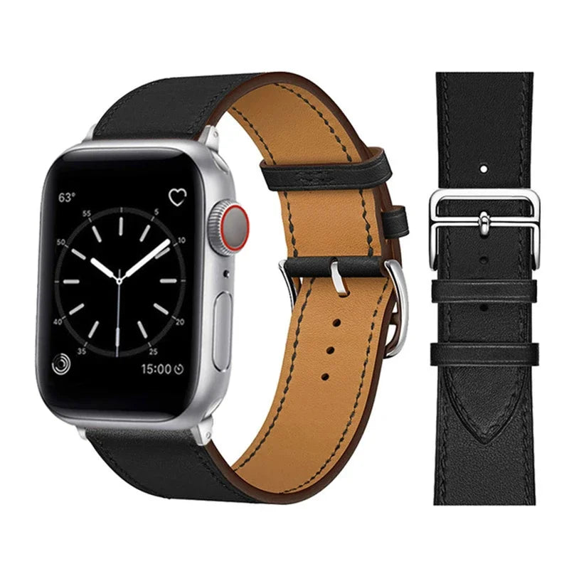 Leather Loop Band for Apple Watch Ultra 49mm 45mm 40mm Sport Strap Wristband Bracelet for IWatch Series 10 9 8 7 6 3se 42mm 46mm