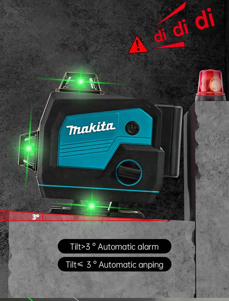 Makita 3D/4D Laser Level 12/16 Lines Horizontal And Vertical With Remote Control 8 Lines 360°Self-leveling Laser Levels Tools