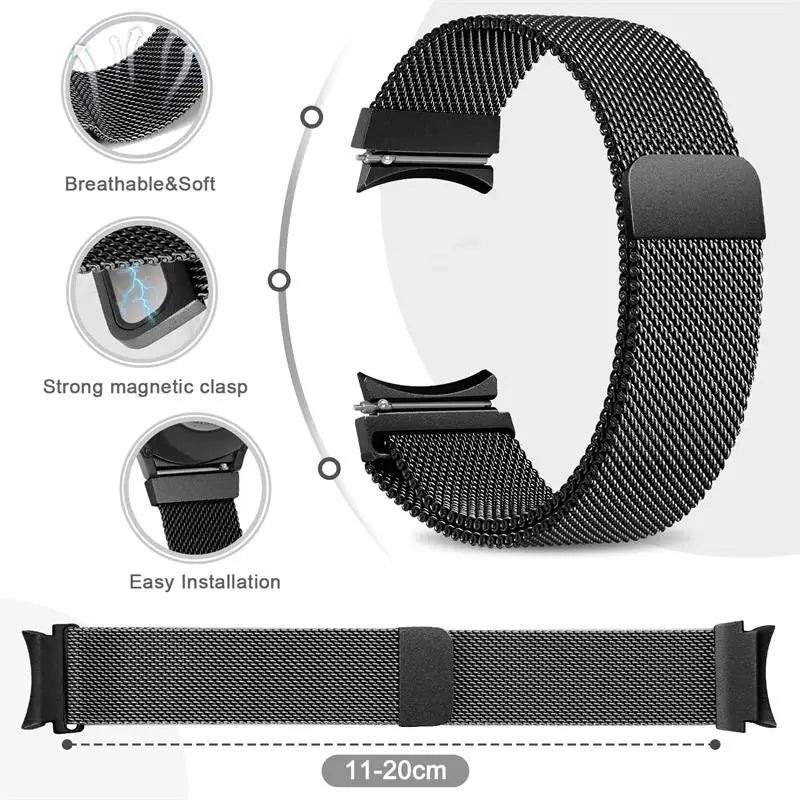 No gap Bracelet for Samsung Galaxy Watch 7 6 5 4 44mm 40mm/6 Classic 47mm 43 46mm Metal Magnetic Strap for Watch 5 Pro 45mm Band