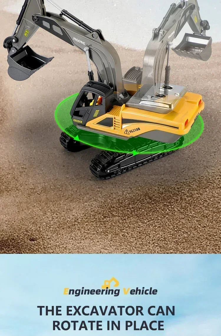 Intelligent remote control excavator dump truck 2.4Gremote control engineering truck crawler truck bulldozer children's gift toy