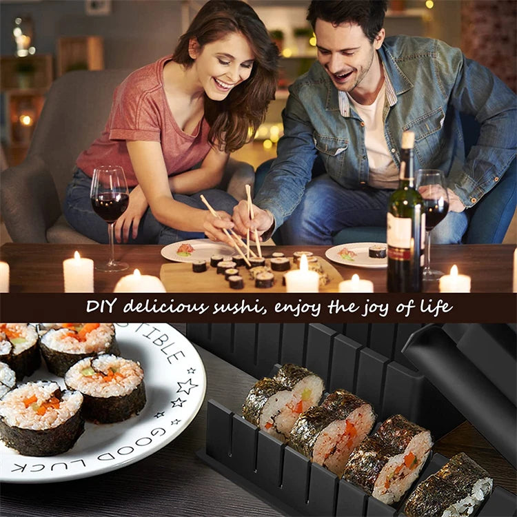 10 Pcs Sushi Maker Kit DIY Sushi Mold Press with Sushi Rice Roll Mold Sushi Maker Rice Roll Mold KC0473