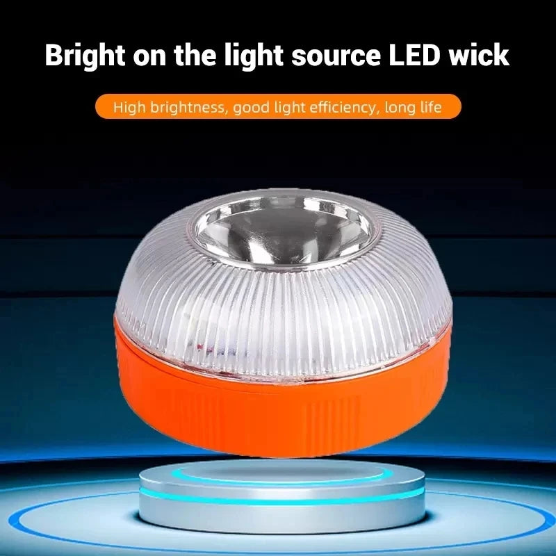 Car Emergency Beacon Light USB Rechargeable V16 Magnetic Induction Strobe Flashing Warning Light Help Flash Safety Signal Lamp