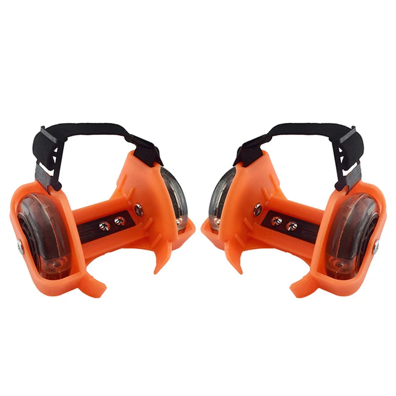 1 Pair Kids Children Outdoor Adjustable LED Flashing Wheel Heel Skate Rollers Adjustable Simply Durable for Outdoor Skating Shoe