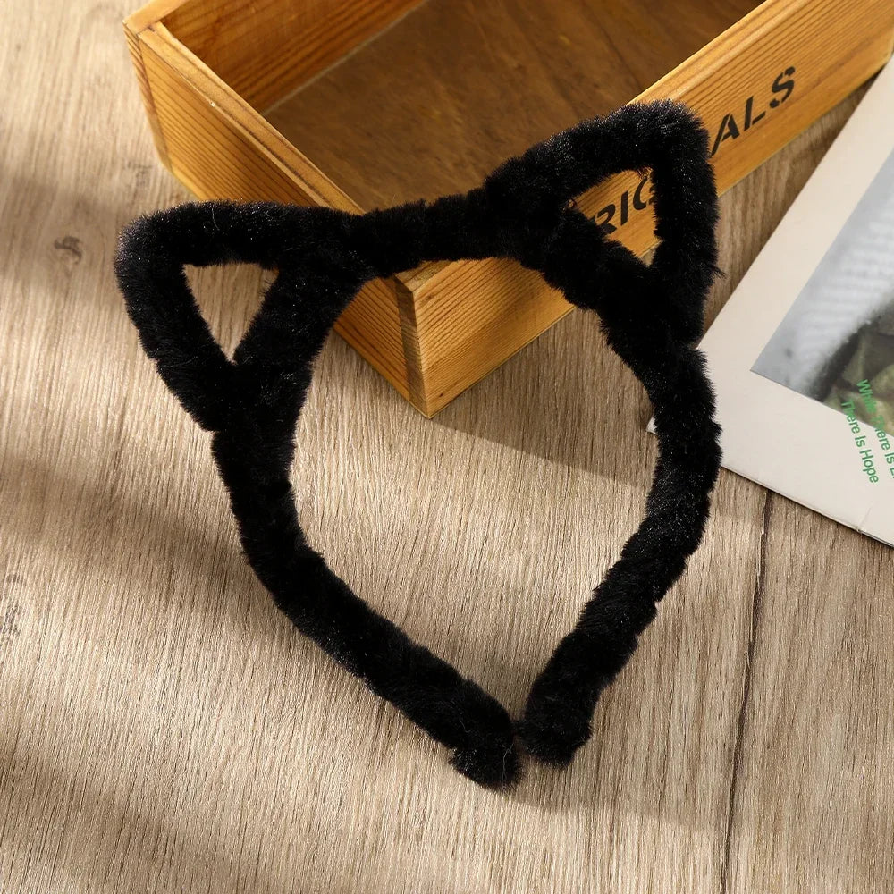 Plush Cat Ear Lolita Headbands Girls Cartoon Furry Hair Bands Hoop Women Cosplay Costume Party Headwear Korean Hair Accessories