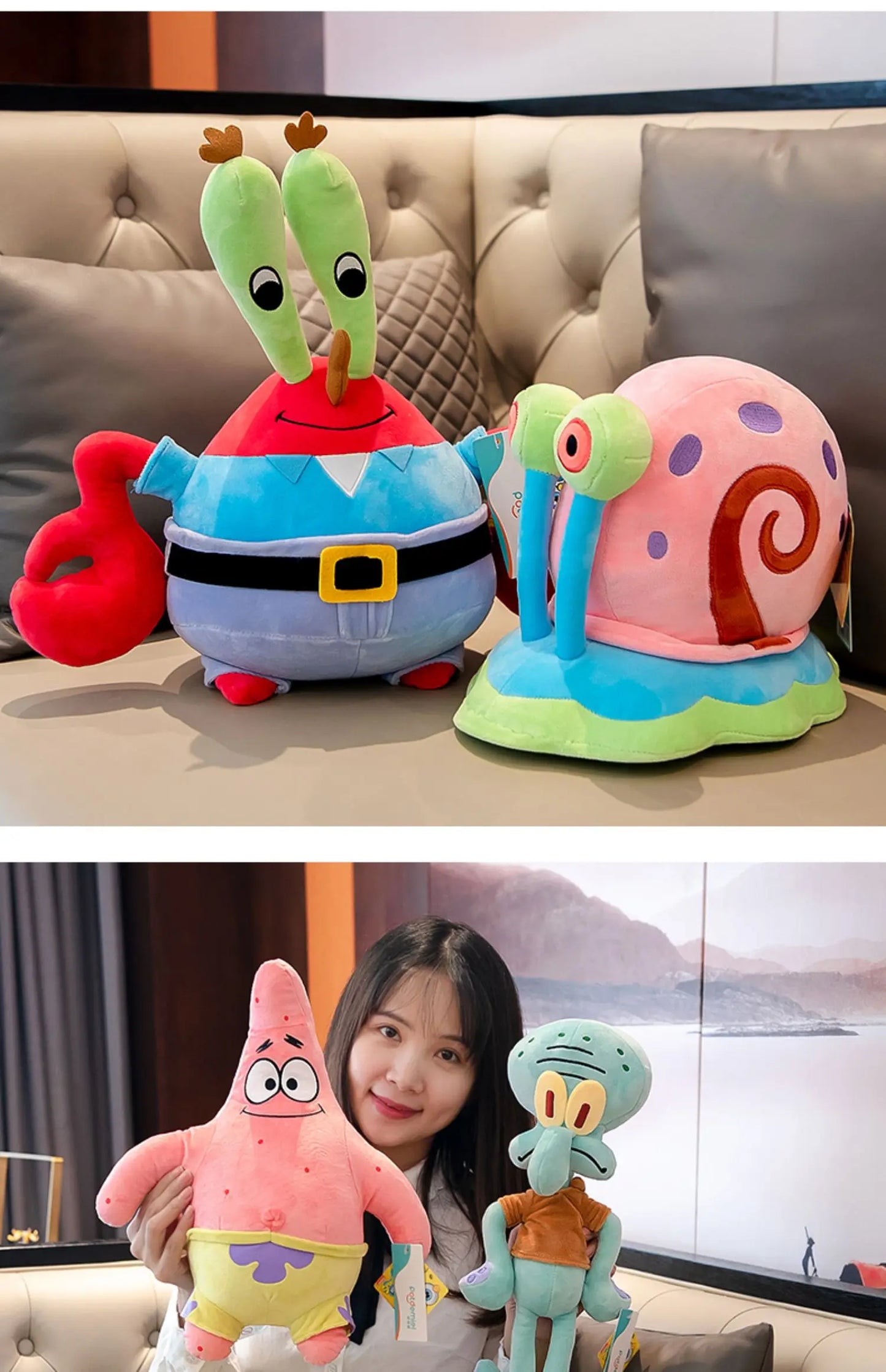 Anime Spongebob Squarepants Patrick Star Squidward Eugene H. Krabs Gary Kawaii Stuffed Plush Toys keychain Birthday Gift For Kid
