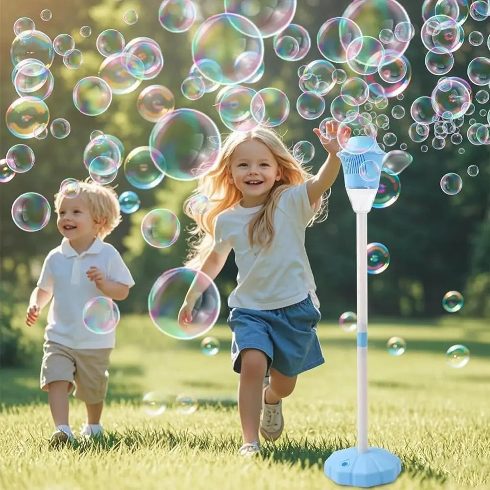 Rechargeable Bubble Maker With Stand With Night Light And Music Bubble Torch Automatic Vertical Bubbles Machine