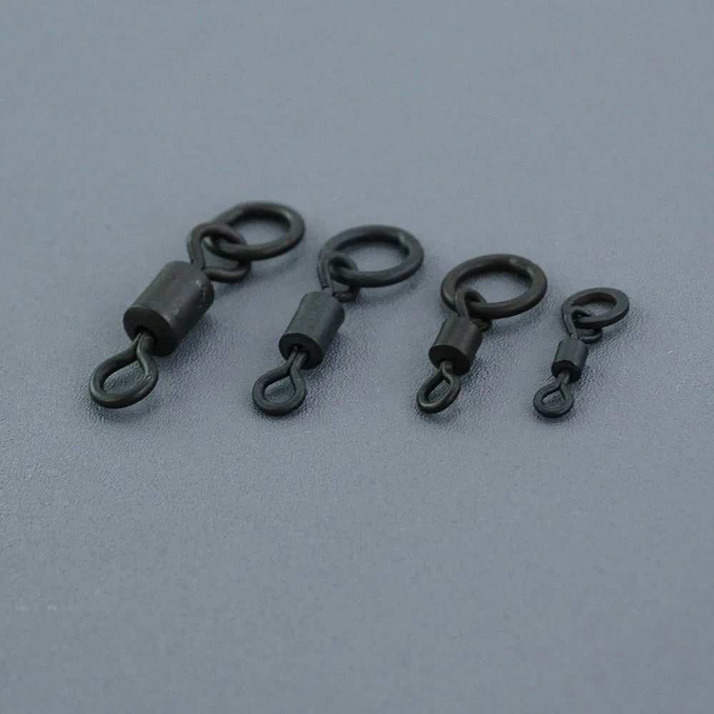 Hirisi 20 Piece Carp Fishing Swivels Snaps with Solid Ring Quick Change Fishing Hook Swivels AE044 Fishing Accessories