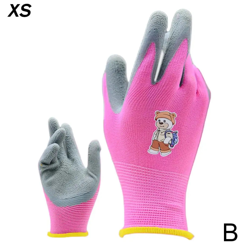 Gardening Gloves Kids Durable Waterproof Garden Work Gloves Non-Slip Children Safety Yard Work Gloves Portable Garden Supplies