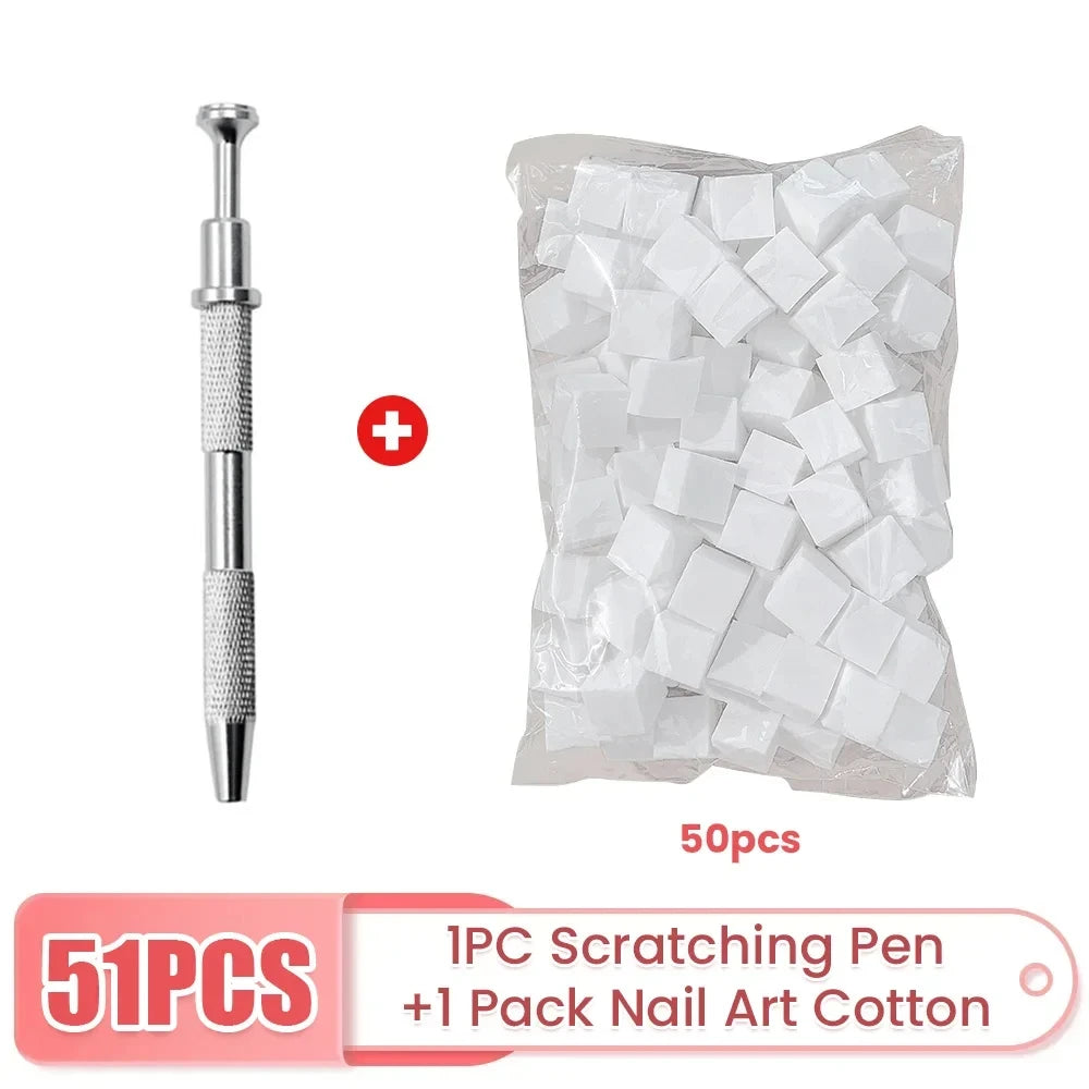 50PCS Sponge Gradient Nail Art Stamper Tools Gel Polish Color Gradient Brush Glitter Powder Dotting Pen For Manicure Accessories