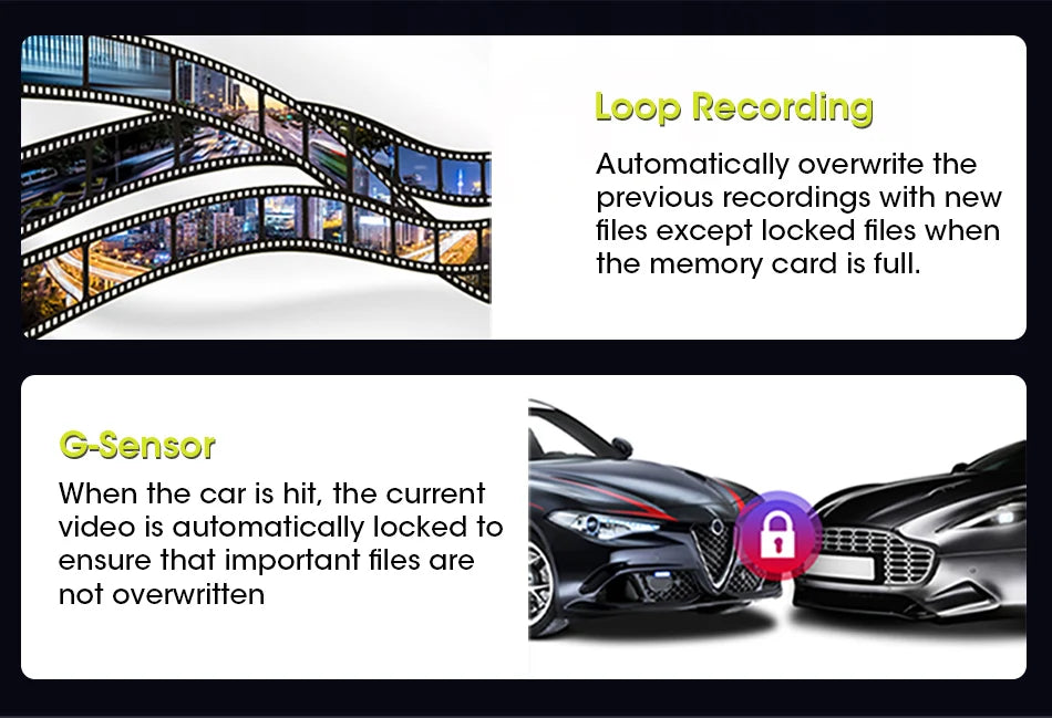 10.26" Car DVR Carplay Android Auto Dashcam 4K 3840*2160 Front And 1080P Rear Camera Voice Control BT FM GPS Recorder Dual lens