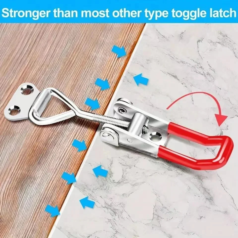 8PCS Iron Galvanized/Stainless Steel Adjustable Toggle Clamp Catch Clasp Quick Release Clamp Anti-Slip Push Pull Toggle Clamp
