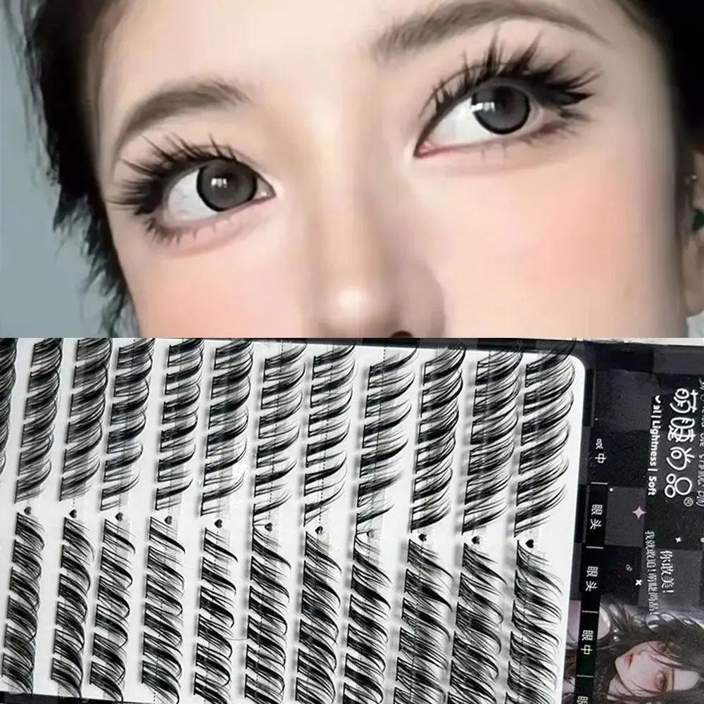 12Rows Fox False Eyelashes Single Cluster Eyelash Extension Segmented Lashes Fox Eye Effect Lashes Individual False Eyelashes
