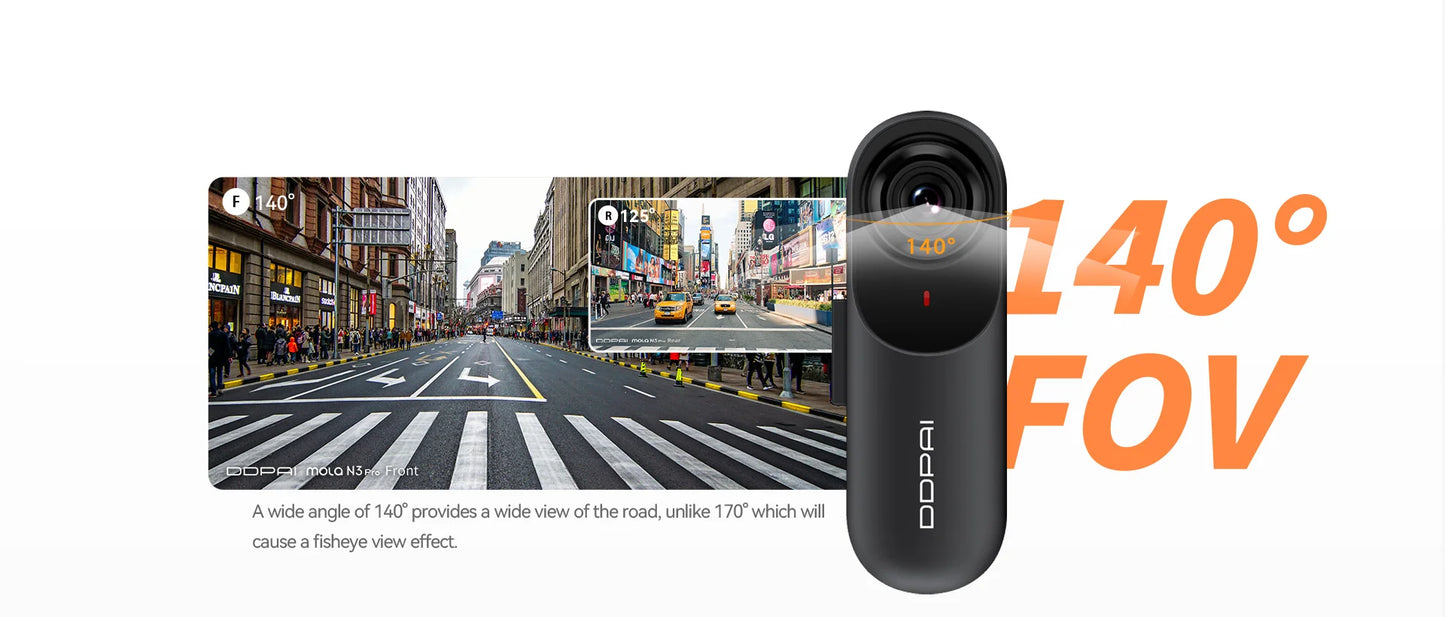 DDPAI Mola N3 Pro  Dash Camera Driving Vehicle Cam Wifi Smart Connect Car Recorder 1600P HD