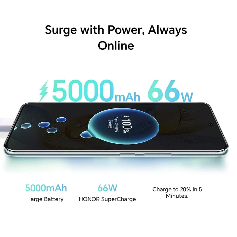 Global Version HONOR 90 5G 200MP Ultra-Clear Camera Snapdragon 7 Gen 1 5000mAh Battery Life 66W Supercharger 120Hz Display