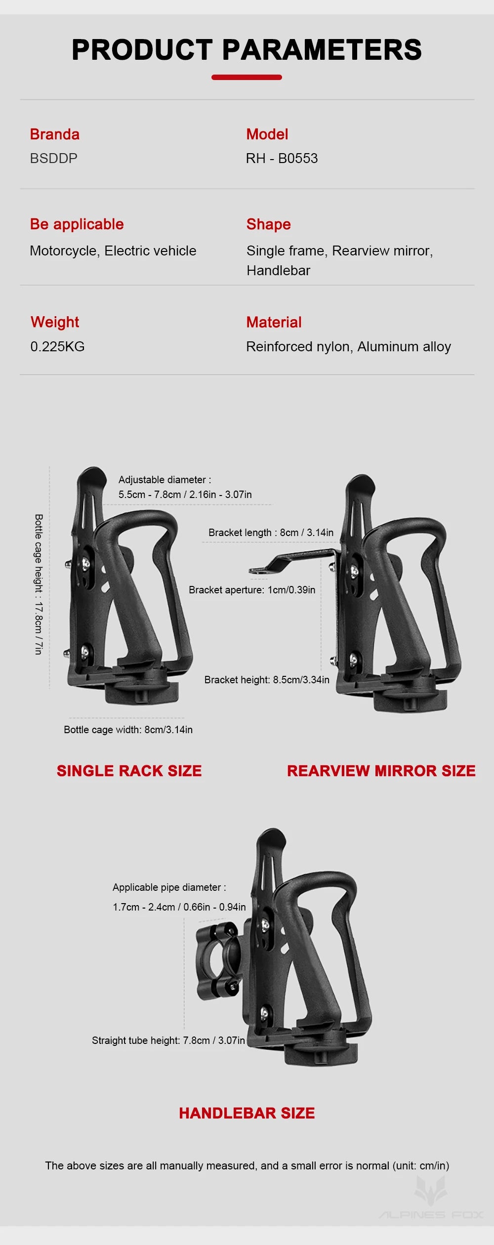Motorcycle Water Cup Holder Universal Drink Holder Motorcycle Handlebar Bottle Holder Nylon Adjustable Bottle Holder