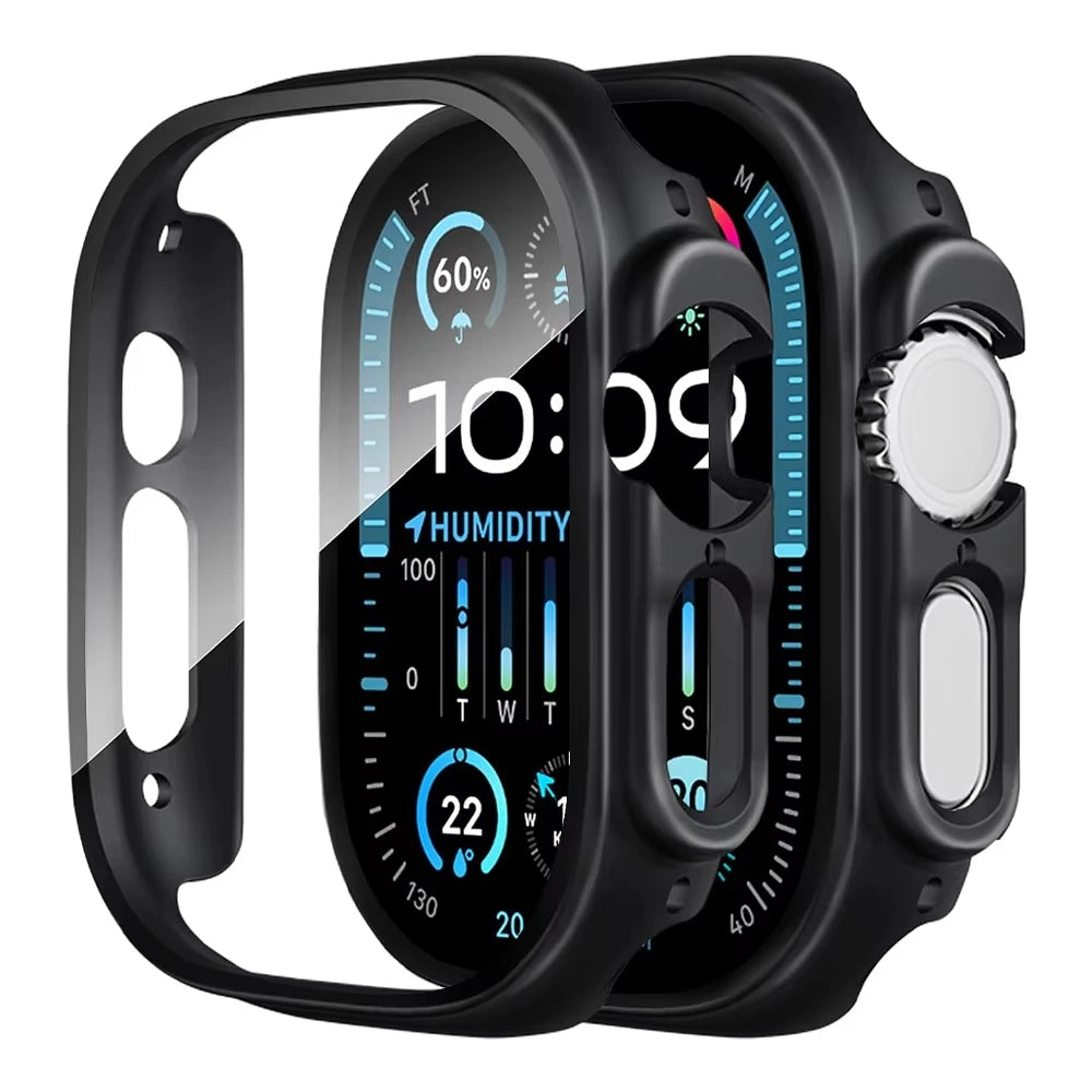 Cover For Apple Watch Ultra 2 3 Case 49mm Accessories PC Shockproof Bumper+Tempered Glass Screen Protector iwatch Series Ultra3
