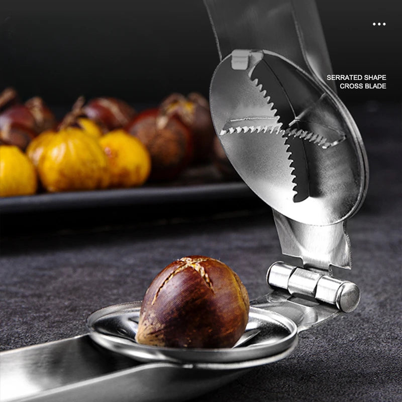 Stainless Steel Chestnut Opener, Cross Shaped Chestnut, Household Multifunctional Peeling Tool, Chestnut Clip, Walnut Clip