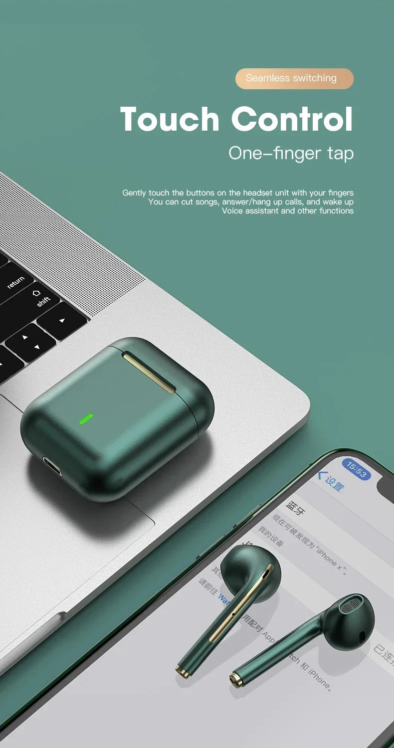 J18 wireless earphones, Bluetooth earphones, 9D noise cancelling gaming earphones with microphone, outdoor sports earphones