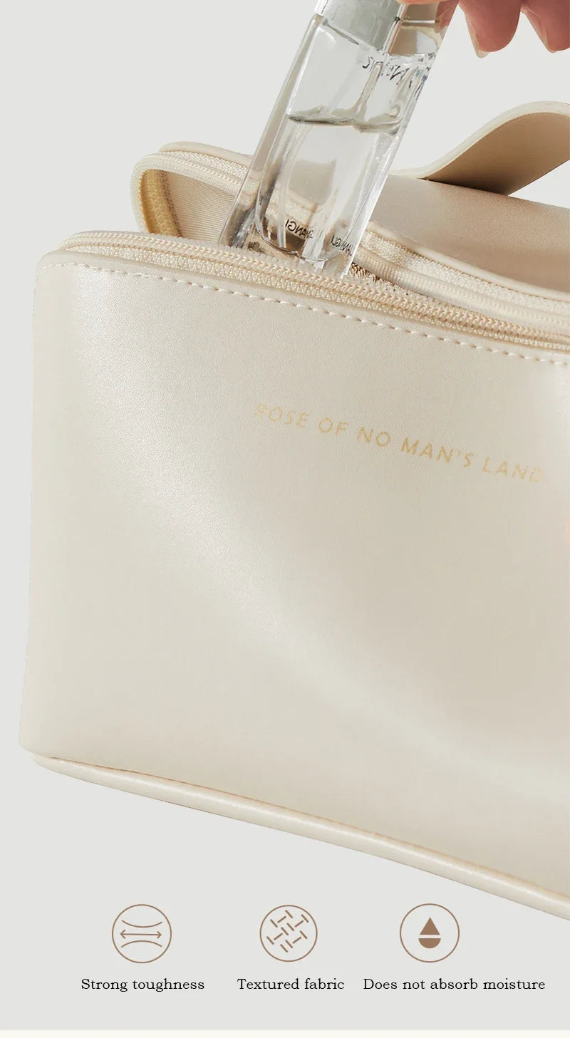 Large Pu Leather Travel Cosmetic Bag for Women Cosmetic Organizer High-capacity Makeup Bag Storage Pouch For Female Makeup Box