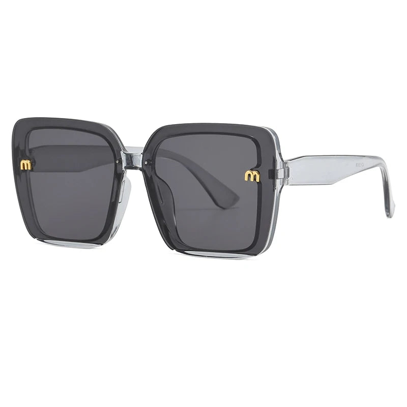 Brand Sunglasses Women's Square Classic Large Frame Fashion Men's Rectangular Letter Design Retro Sun Glasses UV400