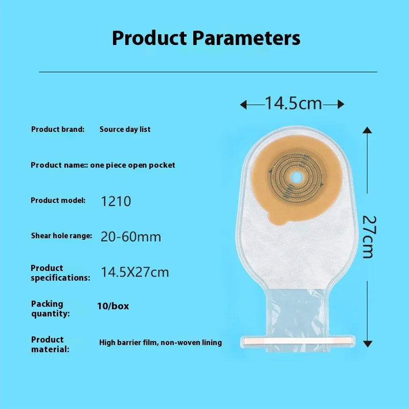 JUSTLANG Medical Ostomy Bag Ostomy Bags One-piece System Colostomy Bags Disposable Colostomy Pouch Opening With Clip Closure