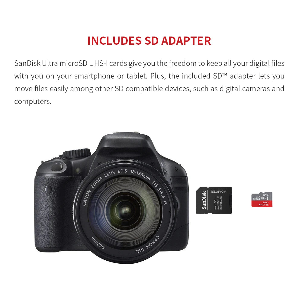 SanDisk Micro SD Memory Card TF Flash Card Ultra A1 V10 C10 U1 32GB 64G 128G 256G 512G 1TB for Camera Phone Nintendo Switch