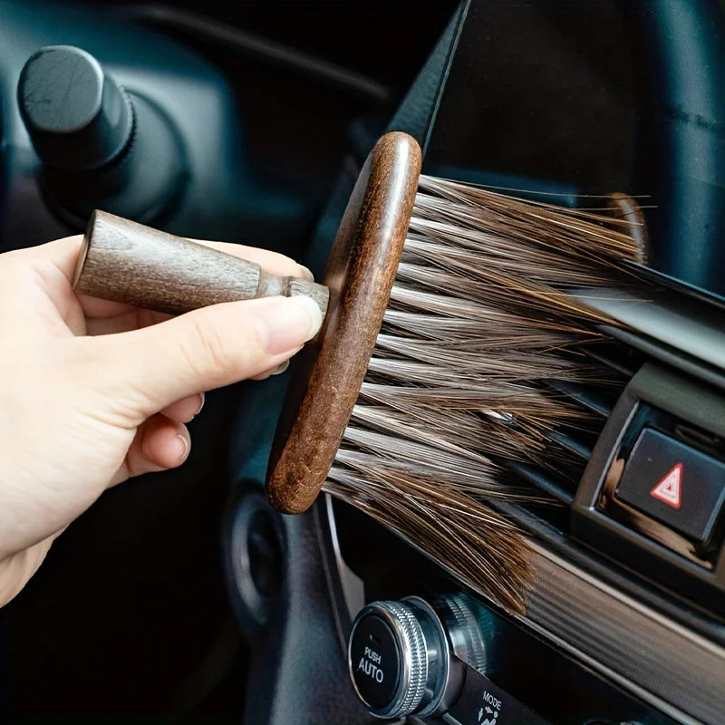 Walnut Wood Coffee Grinder Cleaning Brush - Soft Bristle, Multi-Use For Keyboards, Laptops, Cameras & Car Interiors